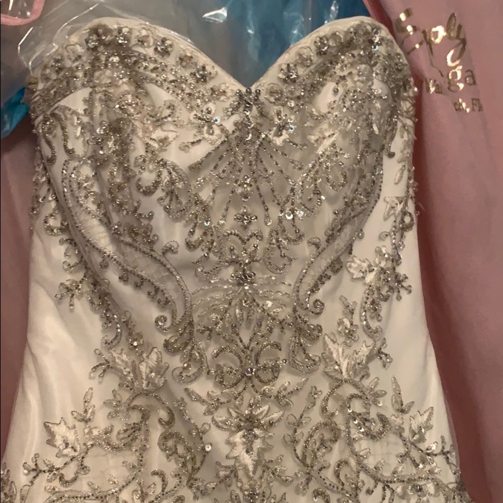 Beautiful sweetheart beaded wedding gown